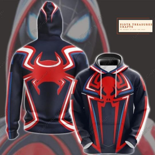 Spiderman Hoodie, Superhero Adult Hoodie, Marvel Movie Men Hoodie, Spider Punk 3D Hoodie