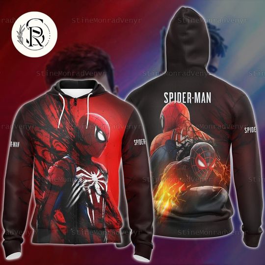 Discover Spider-Man 2 Shirt, Marvel Unisex Hoodie, Avengers Spiderman Zip Hoodie
