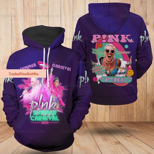 Discover P!nk Pink Summer Carnival 2024 Tour Hoodie, Pink On Tour 3D Hoodie