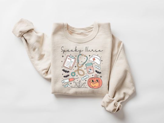 Discover Spooky Nurse Sweatshirt, Halloween Nurse Sweatshirt, Nurse Shirt