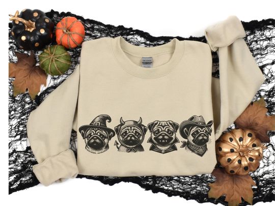 Discover Pug halloween, Pug sweatshirt, Pug gifts, Halloween dog sweatshirt