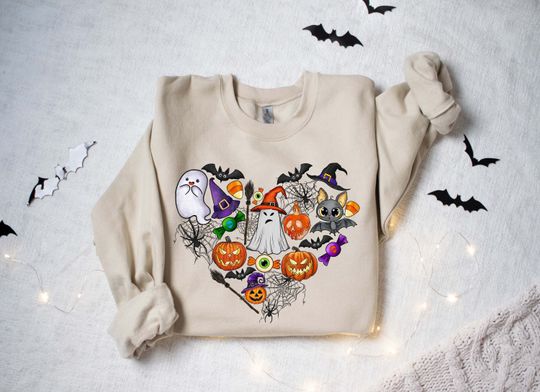 Discover Doodles Halloween Sweatshirt, Halloween Sweatshirt, Cute Halloween Theme Sweatshirt
