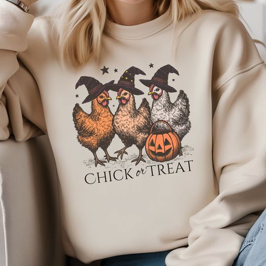 Discover Halloween Chicken Sweatshirt, Funny Halloween  , Retro Chicken  , Vintage Fall Sweatshirt