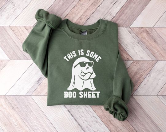 Discover This Is Some Boo Sheet Sweatshirt, Halloween Sweatshirt, Retro Halloween Kids Sweatshirt
