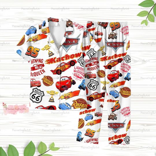 Discover Lightning McQueen Pajamas, Lightning McQueen Shirt, Cars Movie Holiday Pajamas, McQueen Women Pajamas, Lightning McQueen Set Of Pajamas