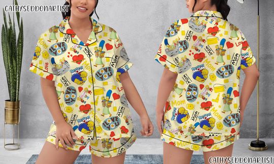The Simpsons Family Pajamas Short Set, The Simpsons Movie Pajamas Set, Holiday Pajamas Set, Pajamas Pants, Women Pajamas, Sleepwear Pyjamas