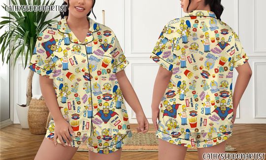 Discover The Simpsons Family Pajamas Short Set, The Simpsons Movie Pajamas Set, Holiday Pajamas Set, Pajamas Pants, Women Pajamas, Sleepwear Pyjamas