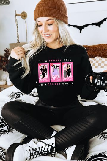 Discover Spooky Girl Halloween Sweatshirt, Barbi Halloween Sweatshirt, Cute Halloween Sweatshir