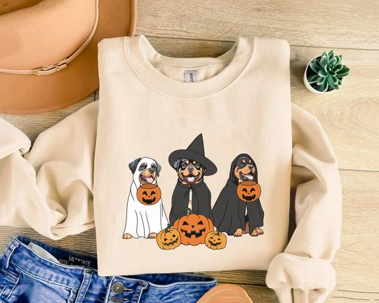Discover Ghost And Witch Rottweiler Sweatshirt, Ghost Rottweiler  Sweatshirt