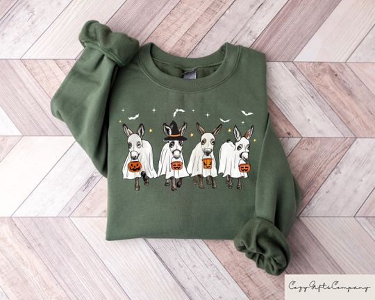 Discover Halloween Donkey Sweatshirt, Spooky Donkey Sweatshirt , Fall Sweatshirt