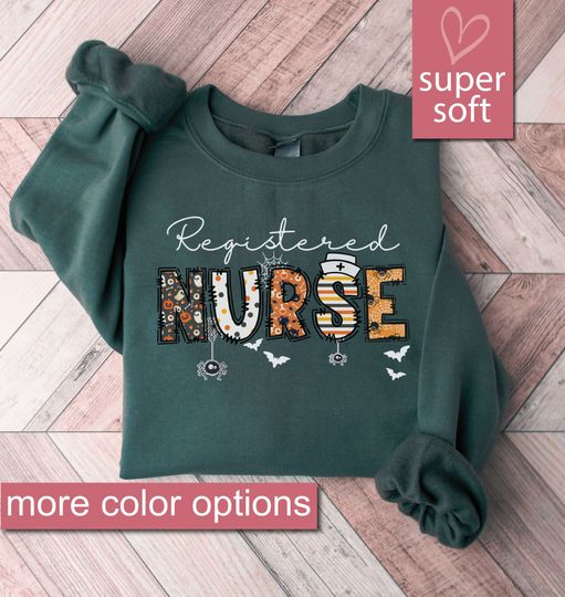Halloween Nurse Sweatshirt, Registered Nurse Sweatshirts, Halloween Rn Sweater