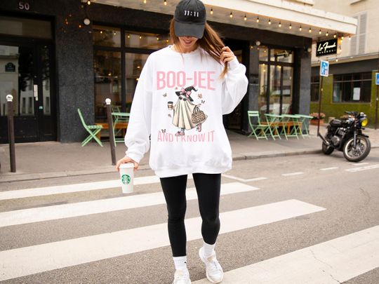 Coquette Halloween Sweatshirt, Boo Jee Sweatshirt, BooJee Ghost Shirt, fall sweatshirt