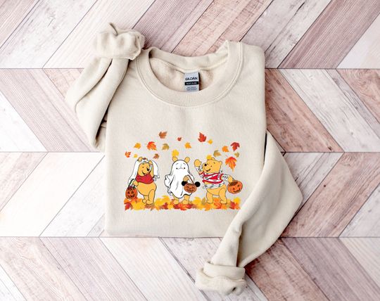 Discover Retro Pooh Ghost Sweatshirt, Winnie The Pooh Halloween Sweatshirt