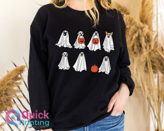 Discover Halloween dog sweatshirt, Halloween Sweatshirt, Ghost Dog Sweatshirt ,2024 Happy Halloween