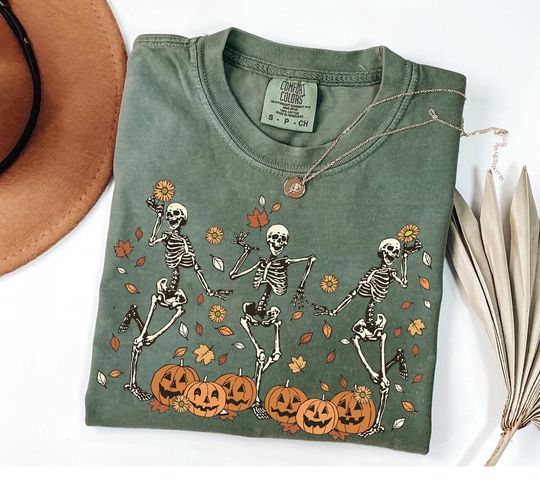 Discover Retro Halloween , Comfort Colors Halloween  , Dancing Skeleton Halloween sweatshirt