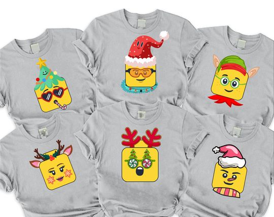 Custom Christmas Brick Matching, Custom Face Blocks Xmas Shirt, Funny Family Face Shirt, Family Matching Christmas Shirt, Holidays Outfits