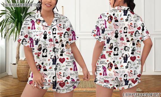 Selena Quintanilla Pajamas Short Set, Selena Quintanilla Pajamas Set, Holiday Pajamas Set, Pajamas Pants, Women Pajamas, Sleepwear Pyjamas