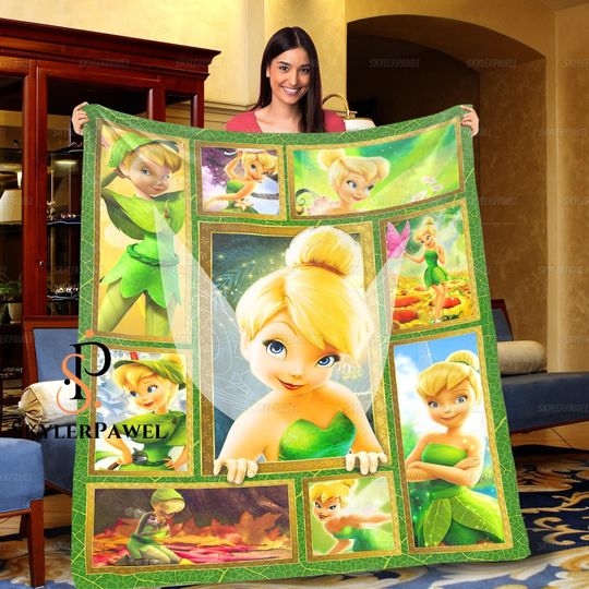 Tinker Bell Blanket, Disney Blanket, Tinker Bell Fleece Blanket, Tinker Bell Gifts, Gifts For Kids, Adult Blanket, Child Blanket