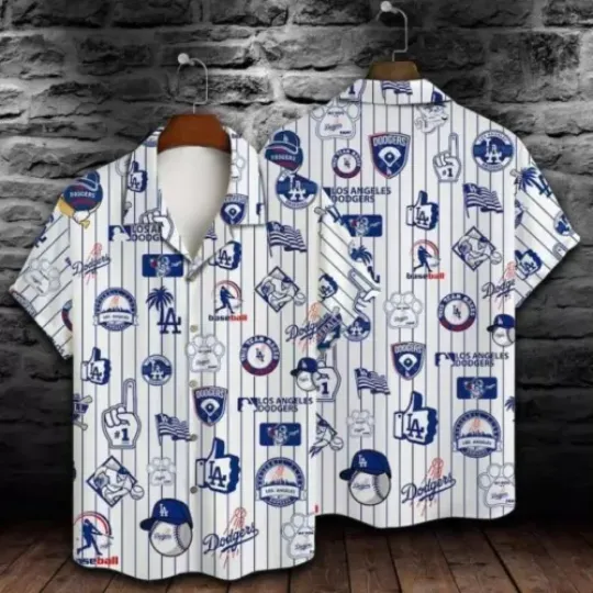 LA Hawaiian Dodgers  Welcome Summer Shirt, LA Baseball Dodgers Team Beach Shirt