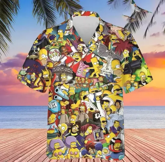 The Simpsons Hawaiian shirt, hot, Summer beach 3d shirt summer Hawaiian