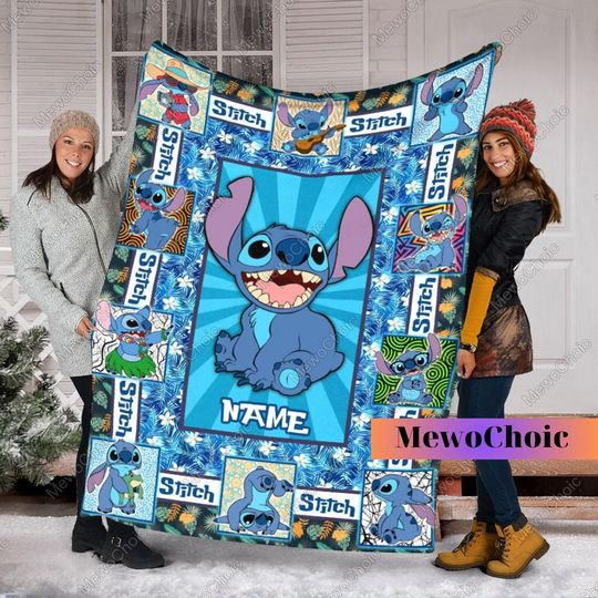 Halloween Stitch Blanket, Stitch Fleece Blanket, Custom Blanket, Stitch Travel Blanket, Stitch Emotions Blanket, Disneyland Decor