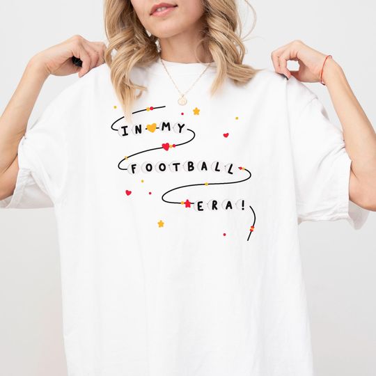 Discover Chiefs In My Football Era T-Shirt | Taylor x Travis Kelce Inspired | Colors Friendship Bracelet | Comfort Colors Tee Kansas City eras