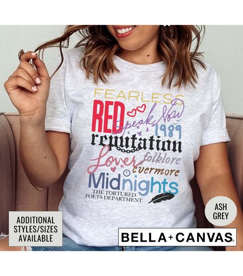 Discover Taylor Albums Women's Graphic T-Shirt, TTPD The Tortured Poets V-Neck TShirt, Concert Fan Tee, Taylo version Live Show