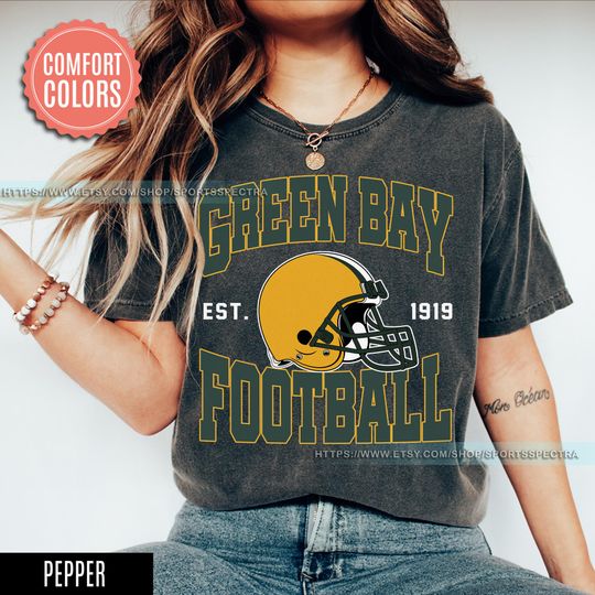 Discover Green Bay Football Vintage Style Comfort Colors T-Shirt, Retro Green Bay Varsity Crewneck T-Shirt, Green Bay Long Sleeve