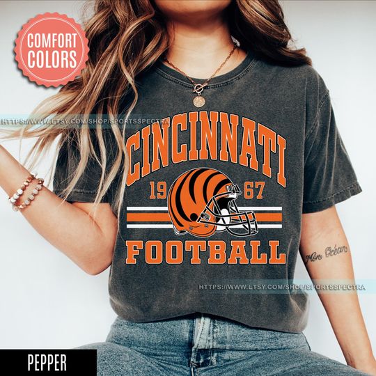 Discover Cincinnati Football Comfort Colors Vintage Style Crewneck T-Shirt,Cincinnati Football Crewneck,Football Tshirt,Cincinnati Fan Gifts