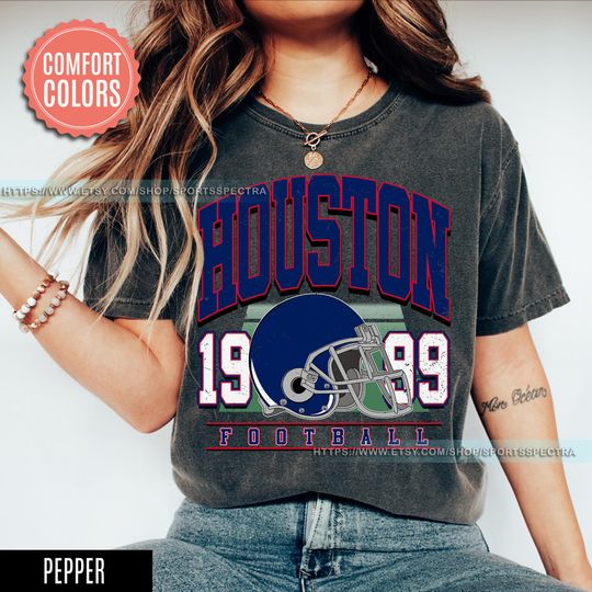 Discover Houston Football Vintage Style Comfort Colors Crewneck T-Shirt,Texan Football Shirt,Houston Football Game Day Shirt,Sunday Helmet