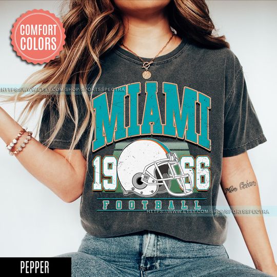 Discover Miami Football Vintage Style Comfort Colors T-Shirt, Retro Miami Football Crewneck, Miami Football TShirt,Miami Football Gift