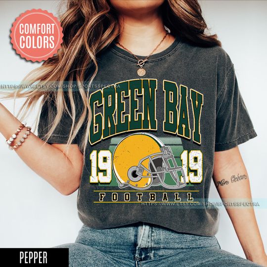 Discover Green Bay Football Vintage Style Comfort Colors T-Shirt, Retro Green Bay Varsity Crewneck T-Shirt, Green Bay Long Sleeve