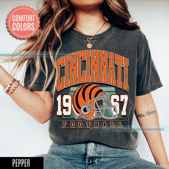 Discover Cincinnati Football Comfort Colors Vintage Style Crewneck T-Shirt,Cincinnati Football Crewneck,Football Tshirt,Cincinnati Fan Gifts