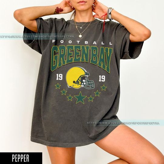 Green Bay Football Vintage Style Comfort Colors T-Shirt, Retro Green Bay Varsity Crewneck T-Shirt, Green Bay Long Sleeve