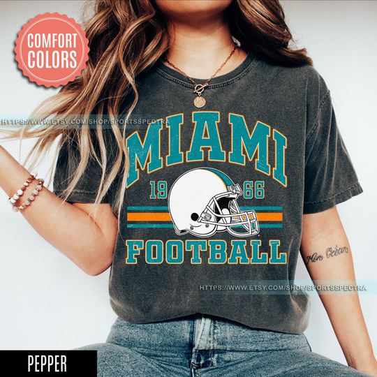 Discover Miami Football Vintage Style Comfort Colors T-Shirt, Retro Miami Football Crewneck, Miami Football TShirt,Miami Football Gift