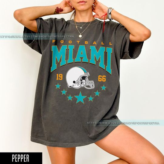 Discover Miami Football Vintage Style Comfort Colors T-Shirt, Retro Miami Football Crewneck, Miami Football TShirt,Miami Football Gift