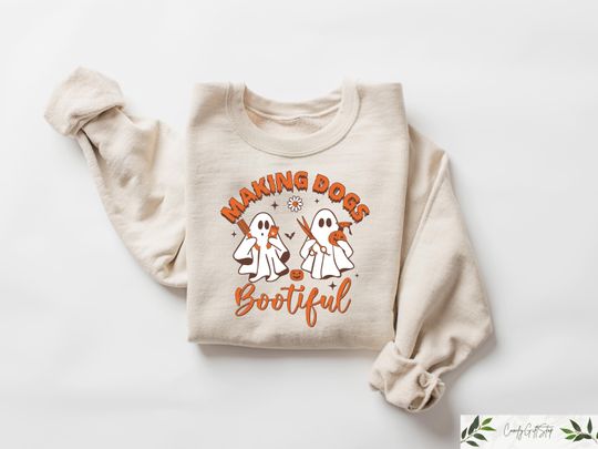 Discover Making Dogs Bootiful Sweatshirt, Dog Ghost Shirt, Dog Lovers Hoodie, Dog Groomer Shirt, Pet Grooming Sweater, Halloween Gift For Dog Owners