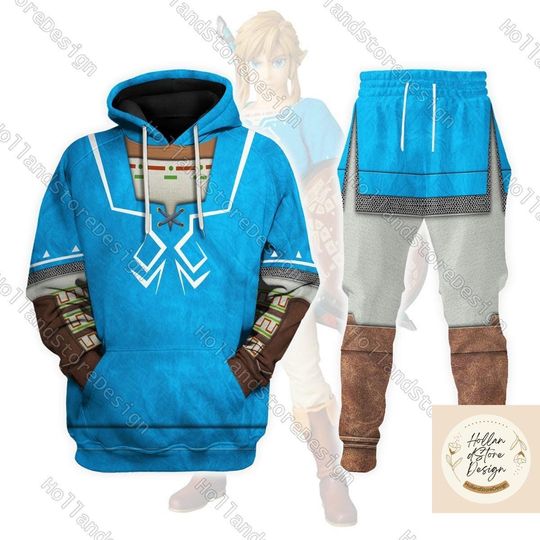 Discover Halloween Zelda Link Tunic Costume Cosplay 3D Hoodie, Zelda Totk Shirt, Tri Force Shirt, Jogger Pants, Halloween All Over Print Tee