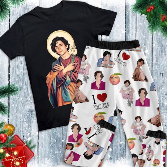 Discover Timothee Chalamet Christmas Pajamas Set, Family Pajamas, Family Christmas Pajamas Set.
