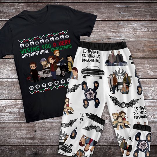 Supernatural Pajamas Set, Family Pajamas, Family Christmas Pajamas Set.