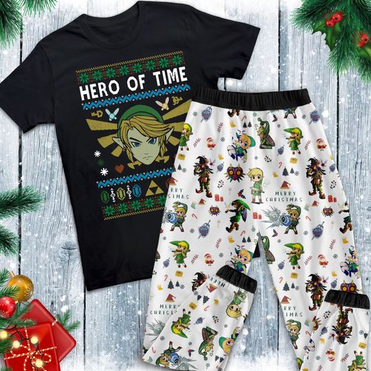 The Legend of Zelda Pajamas Set, Family Pajamas, Family Christmas Pajamas Set.