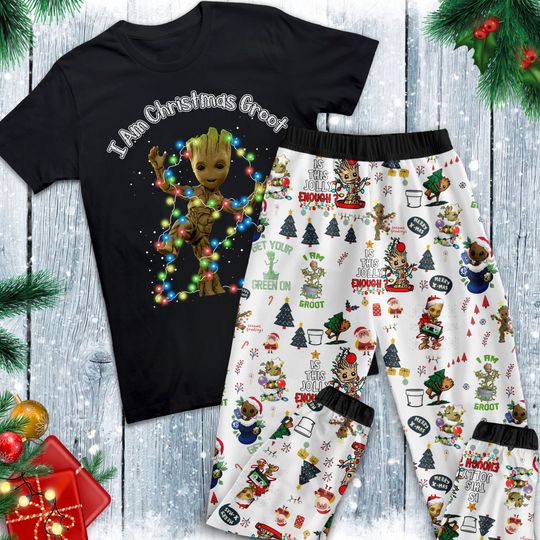 I Am Groot Pajamas Set, Family Pajamas, Family Christmas Pajamas Set.