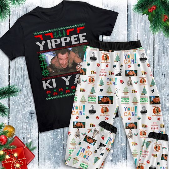 Die Hard Pajamas Set, Family Pajamas, Family Christmas Pajamas Set.