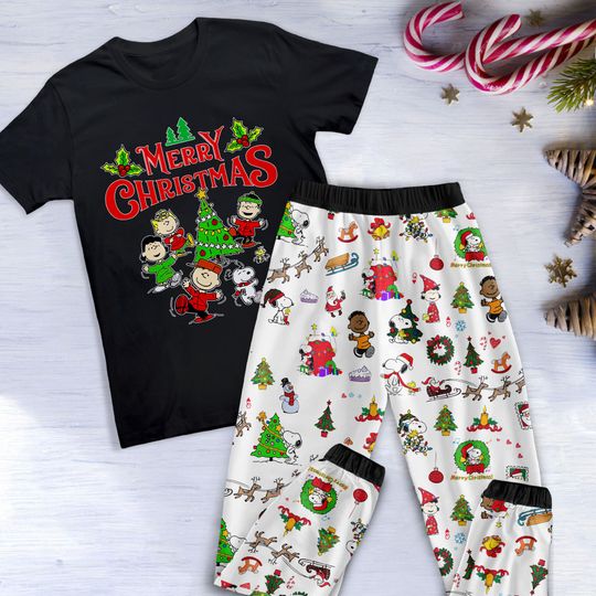 Discover Peanuts Christmas Tree Pajamas Set, Family Pajamas, Family Christmas Pajamas Set.