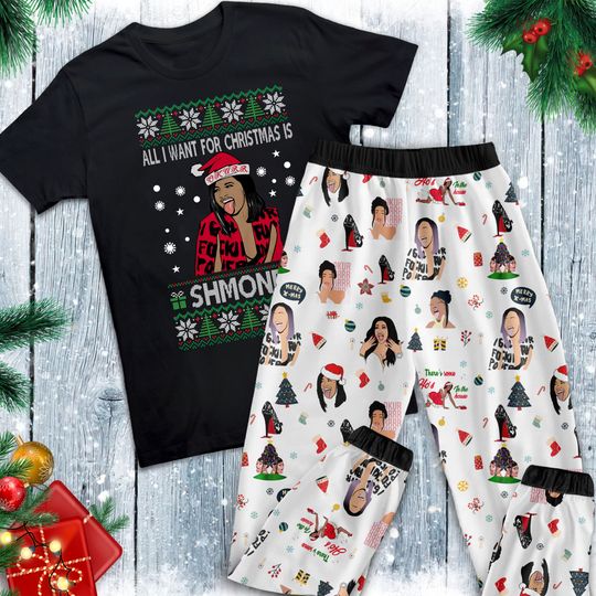 Cardi B Shmoney Pajamas Set, Cardi B Family Pajamas,Cardi B Family Christmas Pajamas Set.