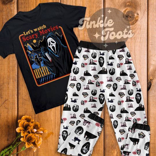 Character Horror Movie Pajamas Set, Ghostface Pajamas For Adult And Kids