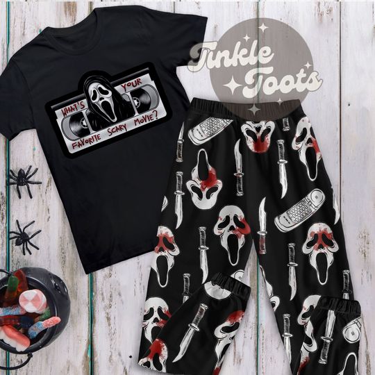 Ghostface Halloween Pajamas Set, Scream Halloween Pajamas For Adult And Kids