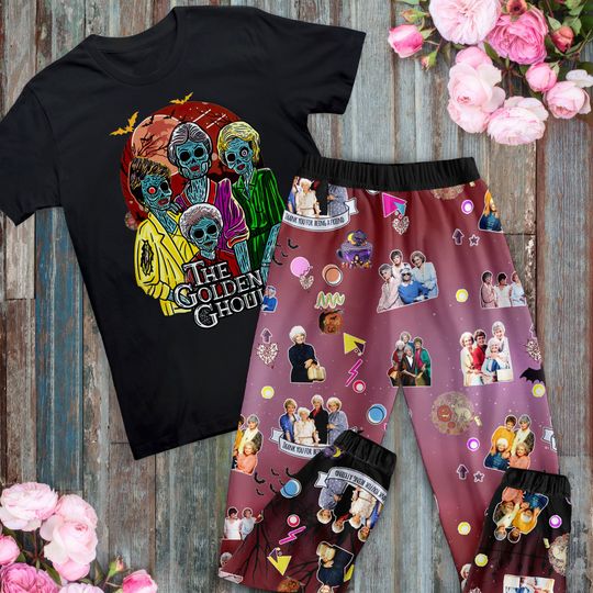 Discover The Golden Ghouls Halloween Pajamas Set, Stay Golden Pajamas For Adult And Kids