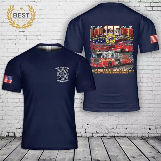 Discover Custom Fire Department NY Ladder 175 East New York Truckin' T-Shirt All Size Tee Gift For Dad