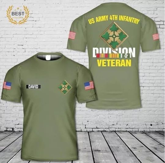 US Army 4th Infantry Division Veteran Shirt - Proud Military Service Apparel